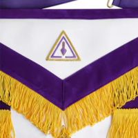 2025 toptan nakış el sanatları yüksek Priest kırmızı kadife sekmeler Freemasons önlük ile Royal Arch bölüm masonik önlük