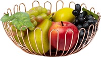 Keranjang Buah Kawat Logam Ramah Lingkungan Modern Dekoratif untuk Meja Makan Dapur dengan Pegangan yang Stylish dan Tahan Lama