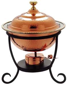 Chauffe-plats en cuivre martelé à finition antique chauffe-plats pour buffet fait à la main avec support en métal pour la restauration, les banquets et les fêtes d'hôtel - Product Image 5