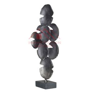 Sculpture de Table en Aluminium/dernière conception grande Sculpture abstraite sur Base de marbre/Sculpture de feuille de Ginkgo doré pour décoration de mariage - Product Image 5