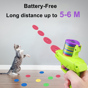 Kapalı komik köpük disk atıcı kedi <span class=keywords><strong>Fetch</strong></span> oyuncak interaktif kedi oyuncak başlatıcısı silah kediler için - Product Image 2