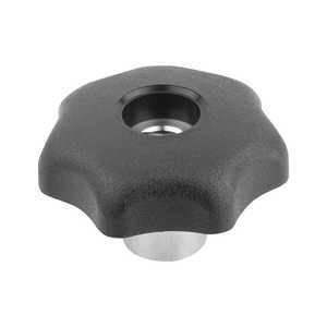 Poignée de valve thermoplastique K0156 Black Star Grip, filetage M8, diamètre 40 mm, pour quincaillerie de meubles - Product Image 1