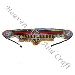 Ceinture vintage perle de danse du ventre ceinture traditionnelle afghane Kuchi Tribal BB028 Old Banjara Real Vintage Handmade Beaded Belts - Product Image 4
