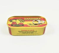 Sardine en conserve dans l'huile végétale 125g Boite De Sardines/Sardines en conserve dans des boîtes de sauce tomate