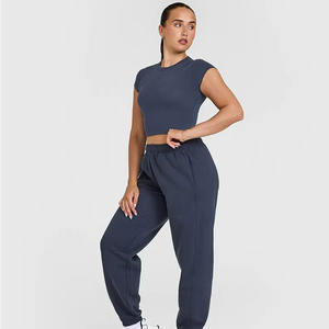 Camiseta de algodón 100% para mujer con logotipo personalizado OEM, azul verdadero, informal, elegante, de diseñador, ajuste relajado, ligero, transpirable, gimnasio, Verano - Product Image 4