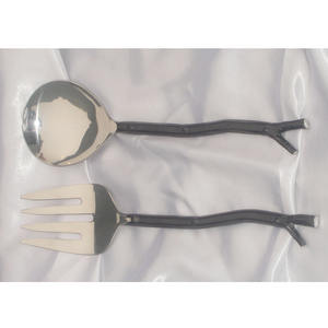 Argenterie artisanale indienne de qualité supérieure, en acier inoxydable forgé à la main, couverts de mariage, service à salade, ensemble de couverts - Product Image 2
