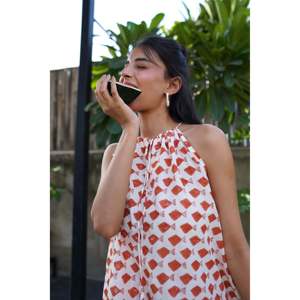 Ensemble de shorts d'été formels pour femme Fintastic, jupe moulante corail et haut long au-dessus du genou - Product Image 4