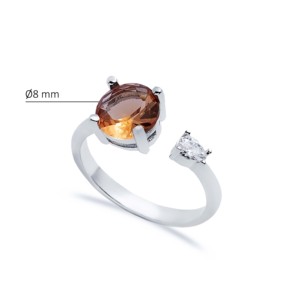 Sultanite Zircon Stone Round Shape <b>Adjustable</b> <b>Ring</b> Turkish Handmade Wholesale 925 Sterling <b>Silver</b> Jewelry - Product Image 2
