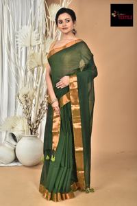 Sari de Algodón MAL de Verano, Ecológico, Ligero, Tejido Liso Teñido, Vestido de Novia para Niñas - Product Image 4