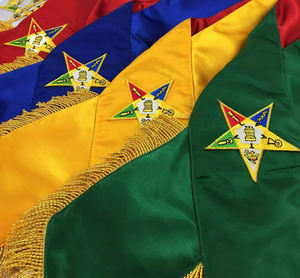 Delantal de matrona asociada digna del pasado masónico bordado a mano Orden de Eastern Star OES Fajas de terciopelo púrpura Ronpex - Product Image 6