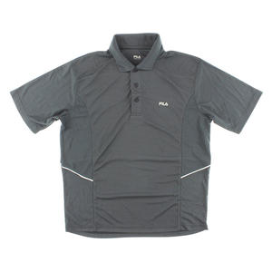 Fila เสื้อโปโลผู้ชายแบบแอคทีฟพร้อมด้วยด้านข้างตาข่ายสีเทา | ของแท้100% - Product Image 1