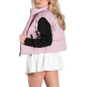 Gilet matelassé court en toile pour femme de haute qualité, respirant, tendance et confortable, vêtement d'extérieur d'hiver 2026 - Product Image 2