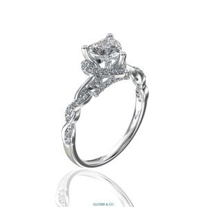 Anillo de Diamante Moissanita Redondo Sintético (cultivado en laboratorio) para Mujer, Uso Diario, Corazón 6x6 mm - Product Image 1