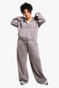 Pantalones de chándal de pierna recta teñidos para mujer, pantalones de chándal de tela suave al tacto, lo último en Chocolate personalizados - Product Image 4