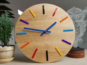 Reloj de pared de madera maciza grande de la mejor calidad, aguja de cuarzo de estilo de diseño moderno para decoración de pared de salón, proveedor indio - Product Image 5