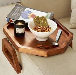 Grossiste de haute qualité, meilleure vente, belle table d'accoudoir en bois fabriqué à la main, plateau de canapé simple et fonctionnel, table de plateau d'accoudoir de canapé - Product Image 5