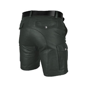 Service OEM Vente en gros Nouvel arrivage de shorts en cuir à motifs solides pour hommes, shorts en cuir de marque privée fabriqués au Pakistan - Product Image 2