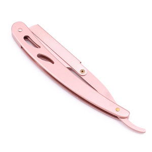 Poignée de galvanoplastie rasoir droit de barbier manuel couteau de rasage Oem rasage barbe rasoir pour hommes avec lame de sécurité - Product Image 2