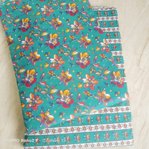 ผ้าอินเดียผ้าคอตตอน100% พิมพ์ลายดอกไม้ทำจากผ้าฝ้ายมีหลายสี2024ใหม่ - Product Image 5