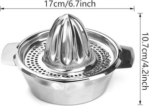 Exprimidor Manual de Acero Inoxidable para Frutas, Limón, Lima, Naranja, Exprimidor con Recipiente, Colador, Triturador de Limas Dulces de Lujo, Apto para Lavavajillas - Product Image 3