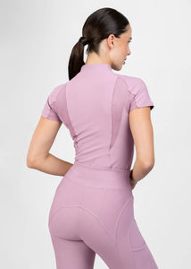 Chemise de performance équestre légère pour femmes, manches courtes, tissu extensible respirant, sous-vêtement d'équitation, service OEM - Product Image 3