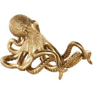 Sculpture d'octopus en aluminium de luxe, design artistique de créature marine, œuvre d'art métallique haut de gamme pour la décoration de maison de bord de mer - Product Image 1