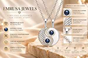 Collier Yin Yang pour couple en argent sterling 925 – Ensemble de bijoux avec pendentifs doubles assortis - Product Image 6