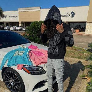 High Street Letter Foam Skull Vintage Fleece Hoodies Hombres y mujeres Pullover Casual Loose Otoño Invierno Sudaderas para Unisex - Product Image 6