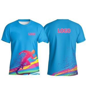 T-shirt de sport en maille tricotée unie, imprimé par sublimation, personnalisé en usine, 100 % coton biologique, séchage rapide, respirant, avec logo - Product Image 4