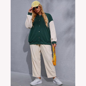 À la mode longue laine tissu femmes Baseball Varsity veste manteau d'hiver personnalisé respirant imperméable caractéristique pour les saisons en plein air - Product Image 1