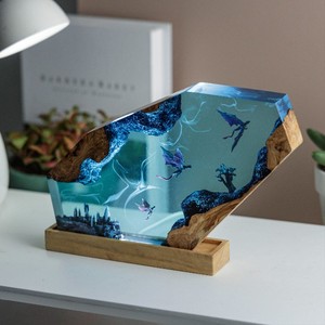 Lámpara resina personalizada, resina epoxi Dragón, lámpara de resina de Anime, regalo hecho a mano, lámpara diorama art deco, regalo personalizado, lámpara epoxi de Anime - Product Image 5