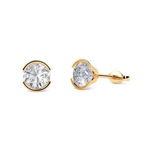 Pendientes redondos con diamantes de 0,30 quilates, diamantes cultivados en laboratorio en platino, regalo de aniversario de boda - Product Image 1