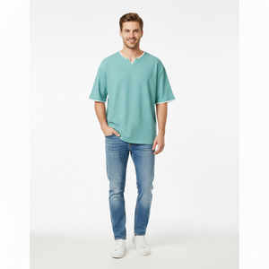 Camiseta de Manga Corta para Hombre, 210 gsm, 100% Algodón, Cuello en V, Negra, Blanca y Gris, Suave, Informal, para Actividades al Aire Libre - Product Image 1