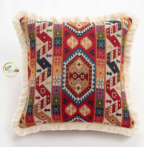 Vintage Kilim Hand Woven Jute <b>Throw</b> <b>Pillow</b> Cover Customizable Luxury Striped Eco-Friendly Anti-Static Washable Rustic Pattern - Product Image 1