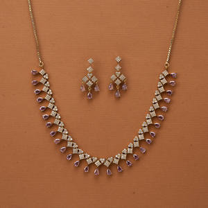 Handmade Brass Vintage Charm Necklace with Zircon and Mehndi Plating 14inches Rope <b>Chain</b> for Women's Anniversary - Product Image 5