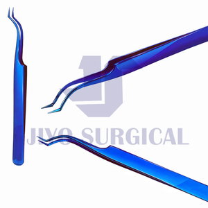 Pince à cils bleue en acier inoxydable, outil d'extension de cils, outil de précision pour l'épilation des sourcils et le maquillage - Product Image 2