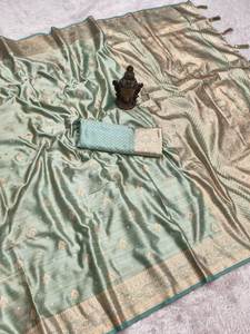 Nuevo Sari Tradicional de Piel Sintética Suave y Pura 2026, Tela Personalizada de Colores Vivos, Largo Regular, con Blusa a Juego, Venta al por Mayor para Fiestas - Product Image 2