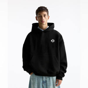Pull OEM vierge surdimensionné pas cher LOGO personnalisé respirant 100% coton sweats à capuche à épaules tombantes en éponge française - Product Image 1