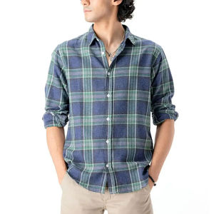 Chemises habillées décontractées pour hommes en flanelle 100% coton, respirantes, à manches longues, pour l'automne, pour le travail, formelles, à imprimé lourd, vente en gros - Product Image 3