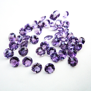 Gemas Sueltas de Amatista Púrpura 100% Natural, Corte Brillante Redondo de 7MM, Tamaño Personalizado a Precio de Mayoreo, Corte Facetado, Gemas PDM - Product Image 3
