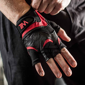 Guantes de entrenamiento de medio dedo unisex para gimnasio, levantamiento de pesas, cuero, Neopreno, soporte para Palma, secado rápido, transpirable, antideslizante - Product Image 3