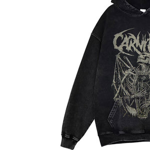 Men Custom Rhinestone Sublimation Hoodies DTG DTF Printed Sweatshirt Streetwear Oversized Pullover Factory Supply - Product Image 2