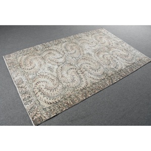 Turkish Rug, 4.5x7.2 ft Vintage Rug, <b>Brown</b> Persian <b>Wool</b> Rug - Product Image 4