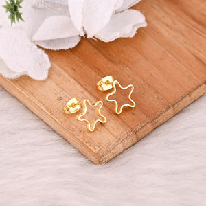 Pendientes Minimalistas de Latón Hechos a Mano para Mujer, Joyería Ligera de Forma Libre, Fabricante Mayorista de India, Joyería de Moda - Product Image 3