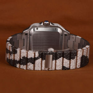 Montre à quartz pour homme en or 18 carats plaqué or avec diamants moissanite complets, design attrayant, montre à quartz sertie de strass pour homme - Product Image 2