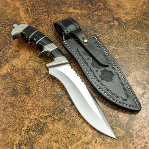 LAME EN ACIER INOXYDABLE DE BRICOLAGE À LA MAGNIFIQUE COUTEAU DE CHASSE DE LUXE AVEC GAINE EN CUIR par Knives Maker - Product Image 5