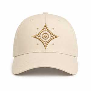 Gorra de Béisbol Premium de Algodón Beige con Logotipo Bordado, Gorra Clásica de 6 Paneles con Hebilla Metálica - Product Image 1