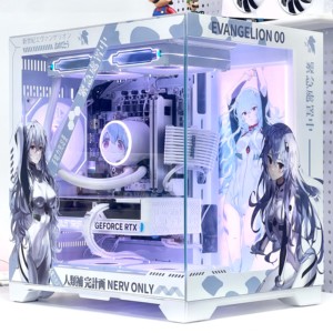 Evangelion Ayanami Rei DIY Tùy Chỉnh Giữa Tháp Trường Hợp Máy Tính Kim Loại 360 Nước Làm Mát Sea View Phòng Hỗ Trợ Anime Nhân Vật Trường Hợp - Product Image 1