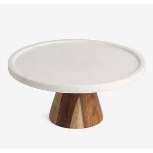 Huge Demand on High Quality Natural Wood Color Acacia Wood and <b>Marble</b> <b>Cake</b> <b>Stand</b> Wedding Party Decoration Server - Product Image 3