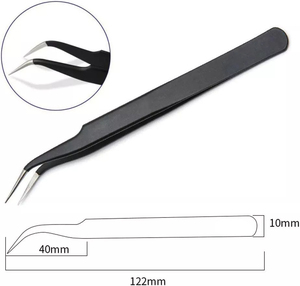 Juego de pinzas para extensión de pestañas de 3 piezas de precisión completa Gray Rocks, puntas puntiagudas de acero inoxidable, resultados sin costuras personalizados - Product Image 5